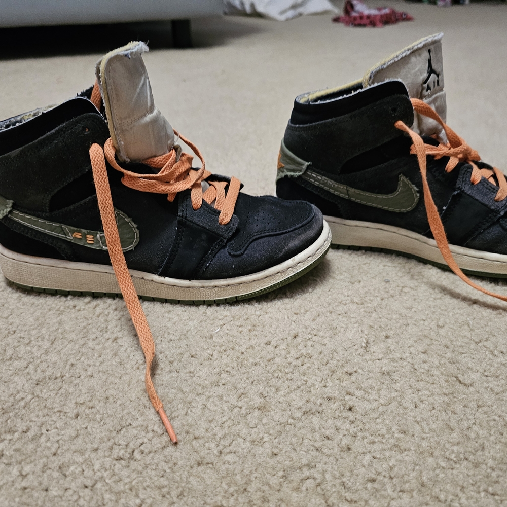 Nike Black High-Tops with Orange Accents